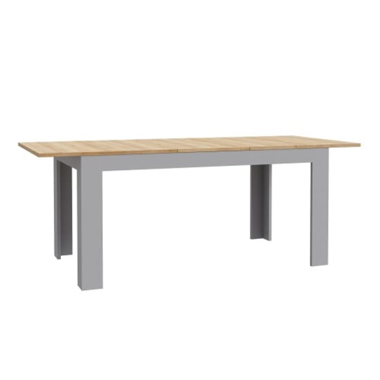 Read more about Belgin wooden extending dining table in grey and oak