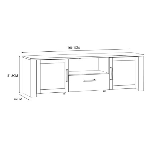 Belgin Wooden TV Stand With 2 Doors 1 Drawer In White And Oak