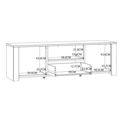 Belgin Wooden TV Stand With 2 Doors 1 Drawer In White And Oak