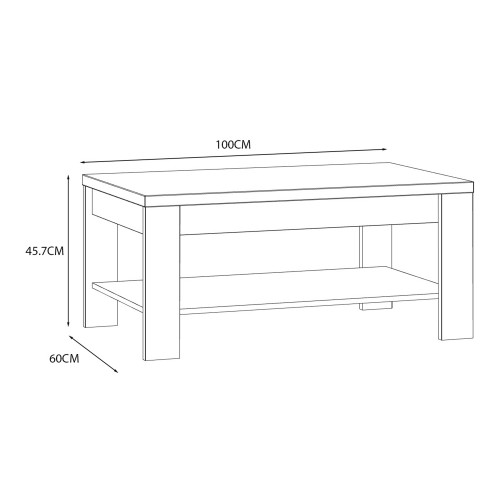 Belgin Wooden Coffee Table In Riviera Oak And White