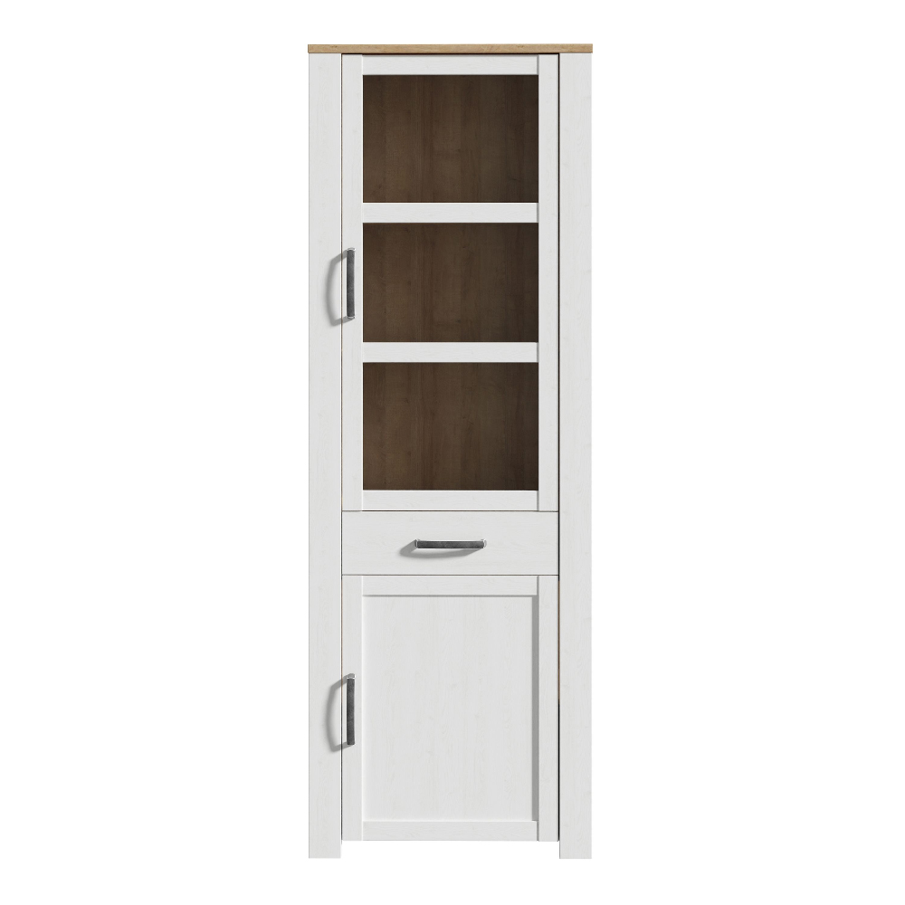 Belgin Wooden Display Cabinet With 2 Doors In White Oak