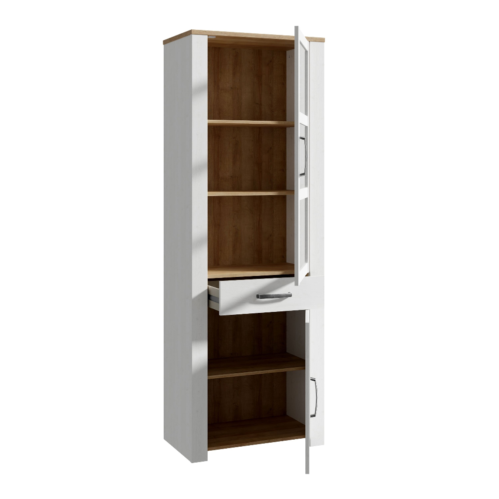 Belgin Wooden Display Cabinet With 2 Doors In White Oak