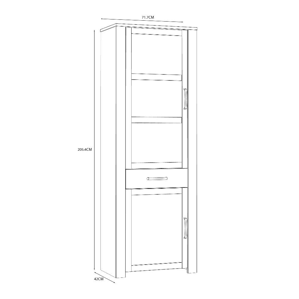 Belgin Wooden Display Cabinet With 2 Doors In White Oak