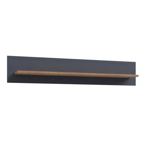 Product photograph of Belgin Wooden Wall Shelf In Riviera Oak And Navy from Furniture in Fashion