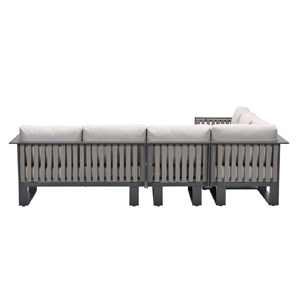 Belgrade Aluminium Corner Garden Lounge Set In Desert Sand