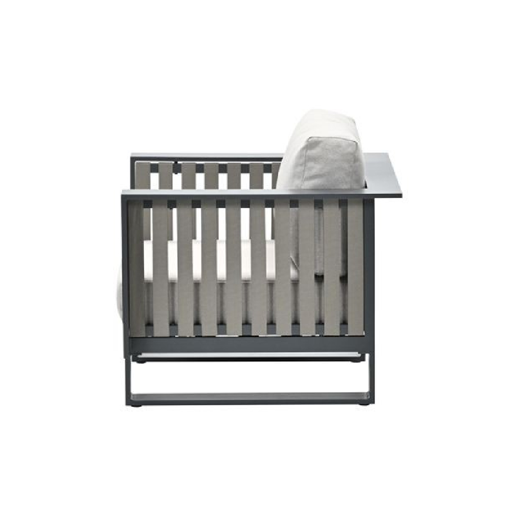 Belgrade Aluminium Garden Lounge Chair With Cushion In Sand