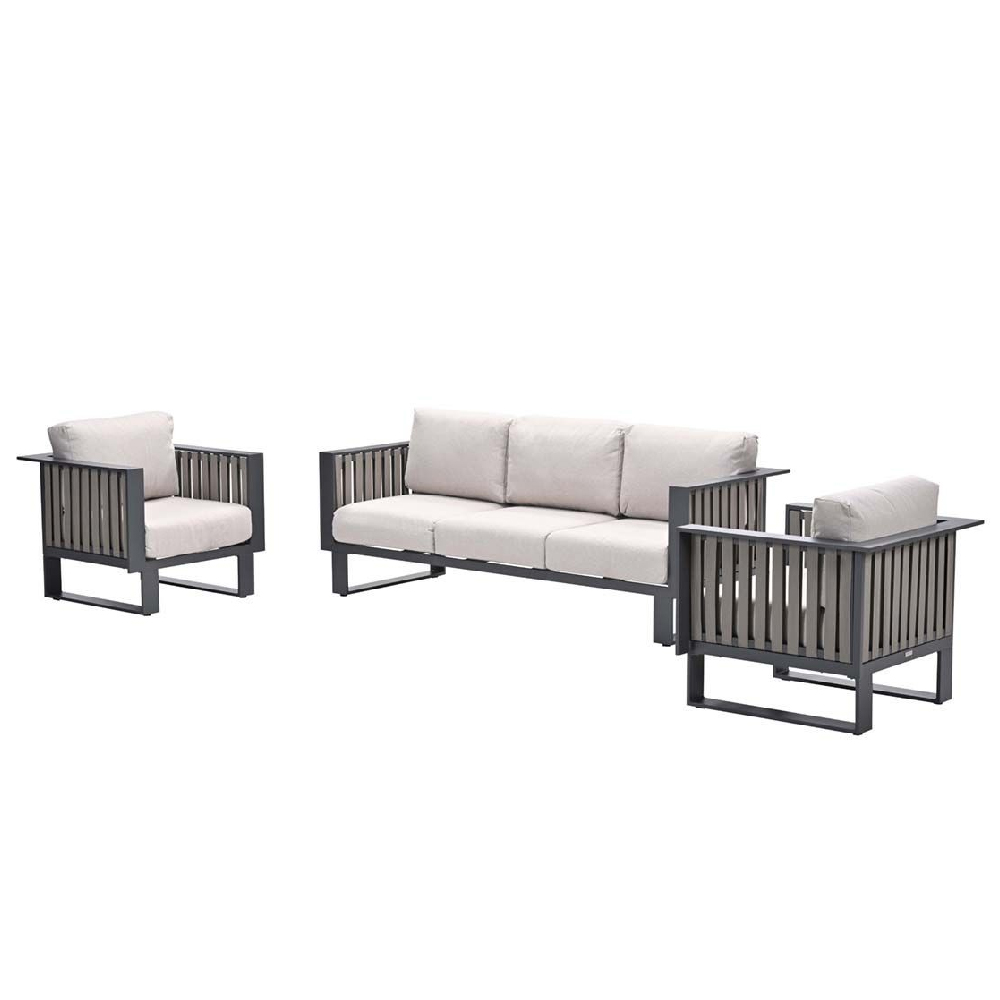 Belgrade Aluminium Garden Lounge Set With Coffee Table In Sand