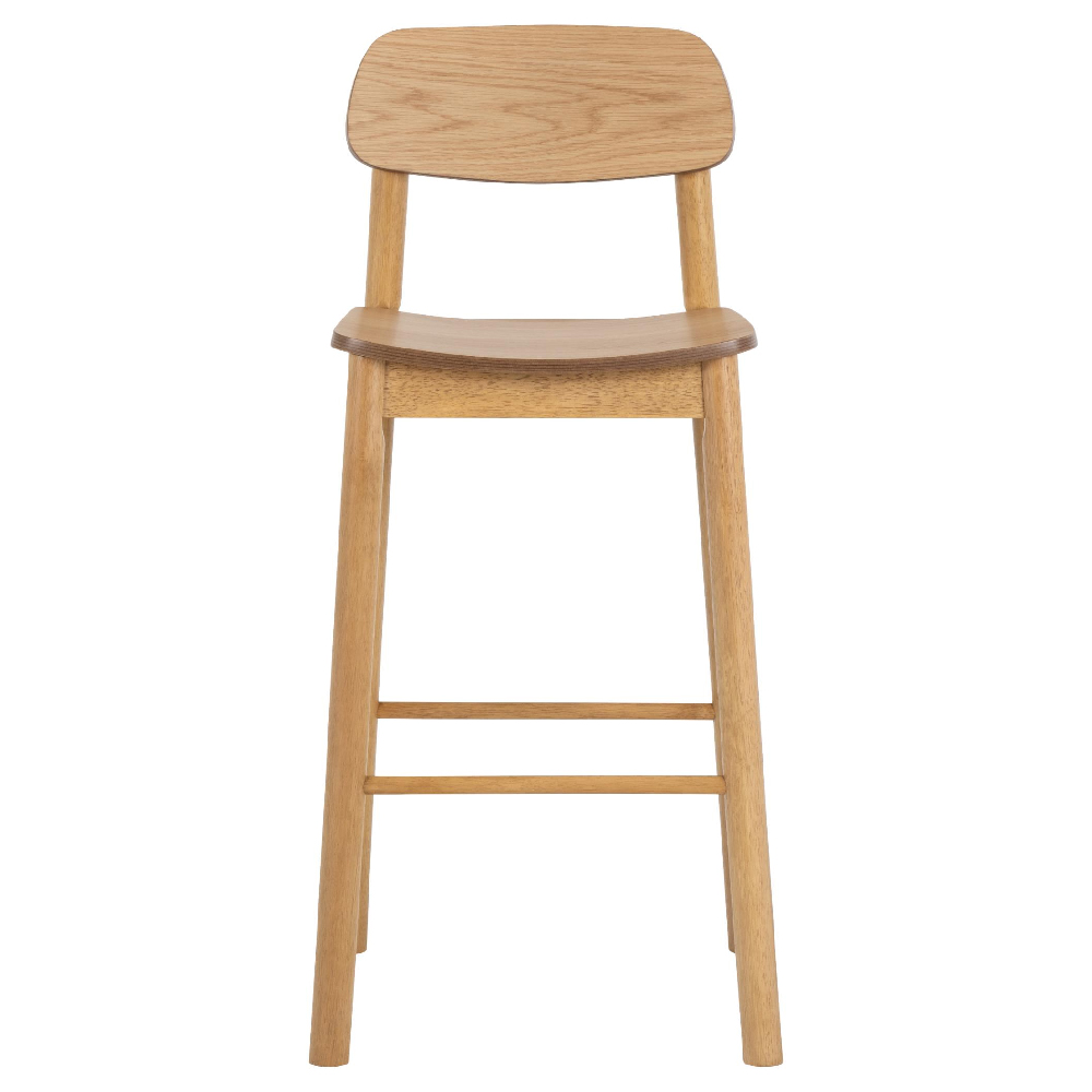 Belgrade Matt Oak Wooden Bar Chairs In Pair