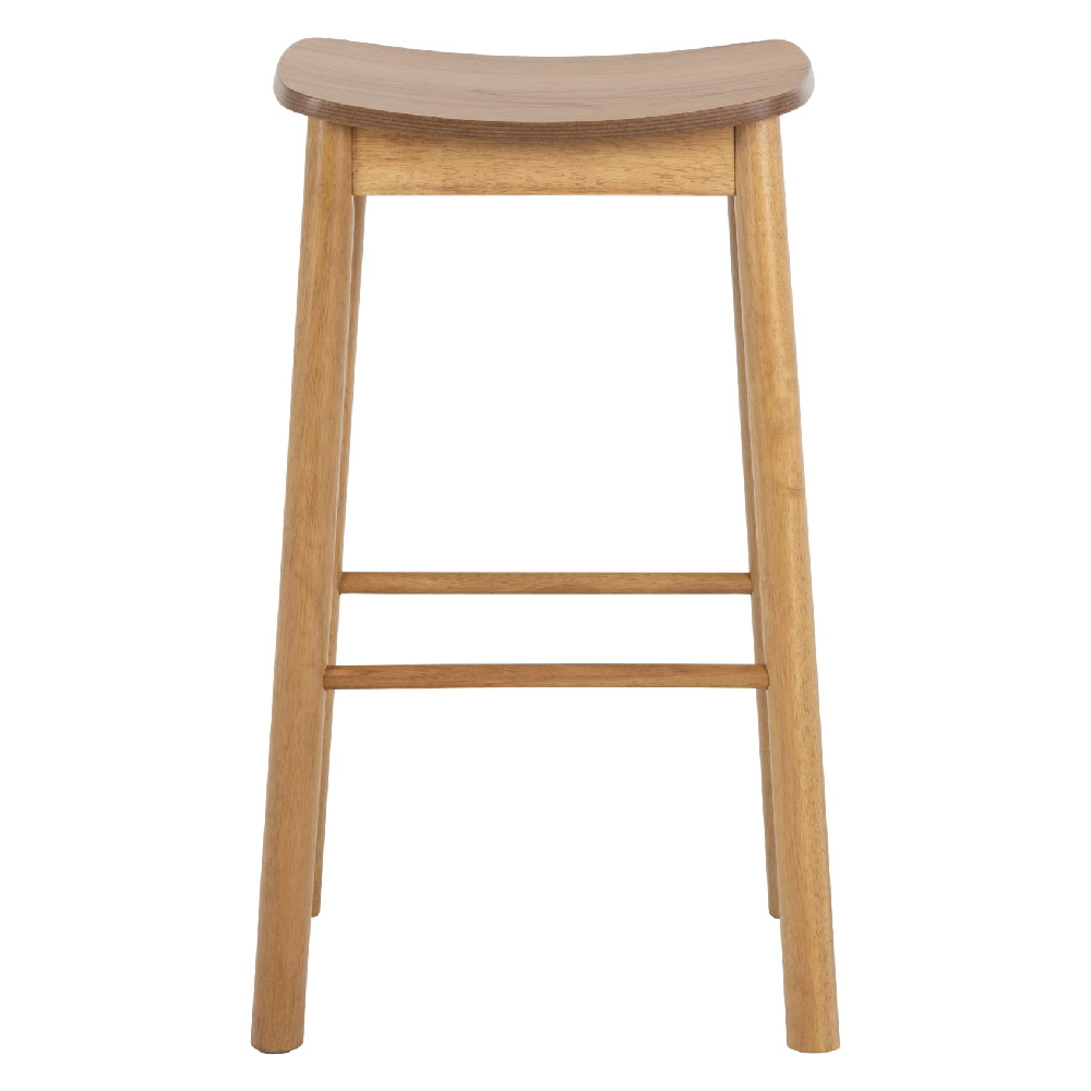 Belgrade Matt Oak Wooden Bar Stools In Pair