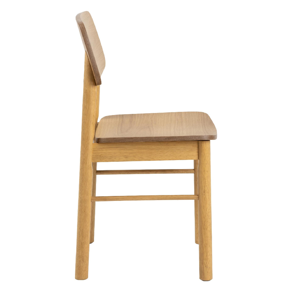 Belgrade Matt Oak Wooden Dining Chairs In Pair