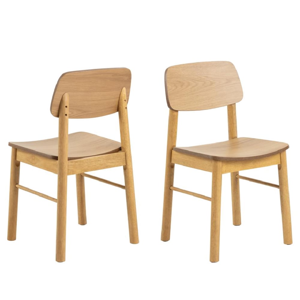 Product photograph of Belgrade Matt Oak Wooden Dining Chairs In Pair from Furniture in Fashion