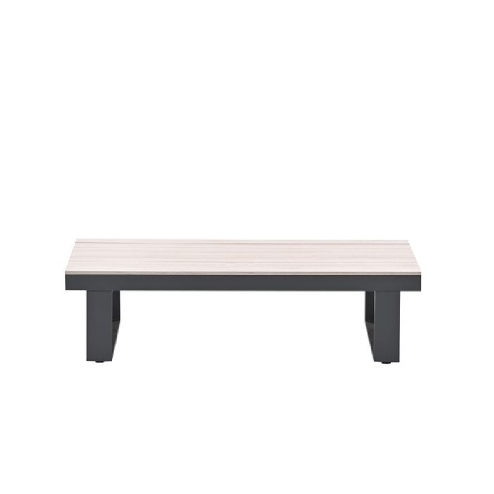 Belgrade Wooden Garden Coffee Table With Aluminium Frame In Brown