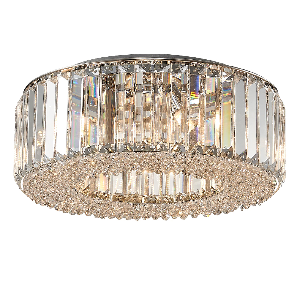 Read more about Belgravia 5 light clear crystal flush light in chrome
