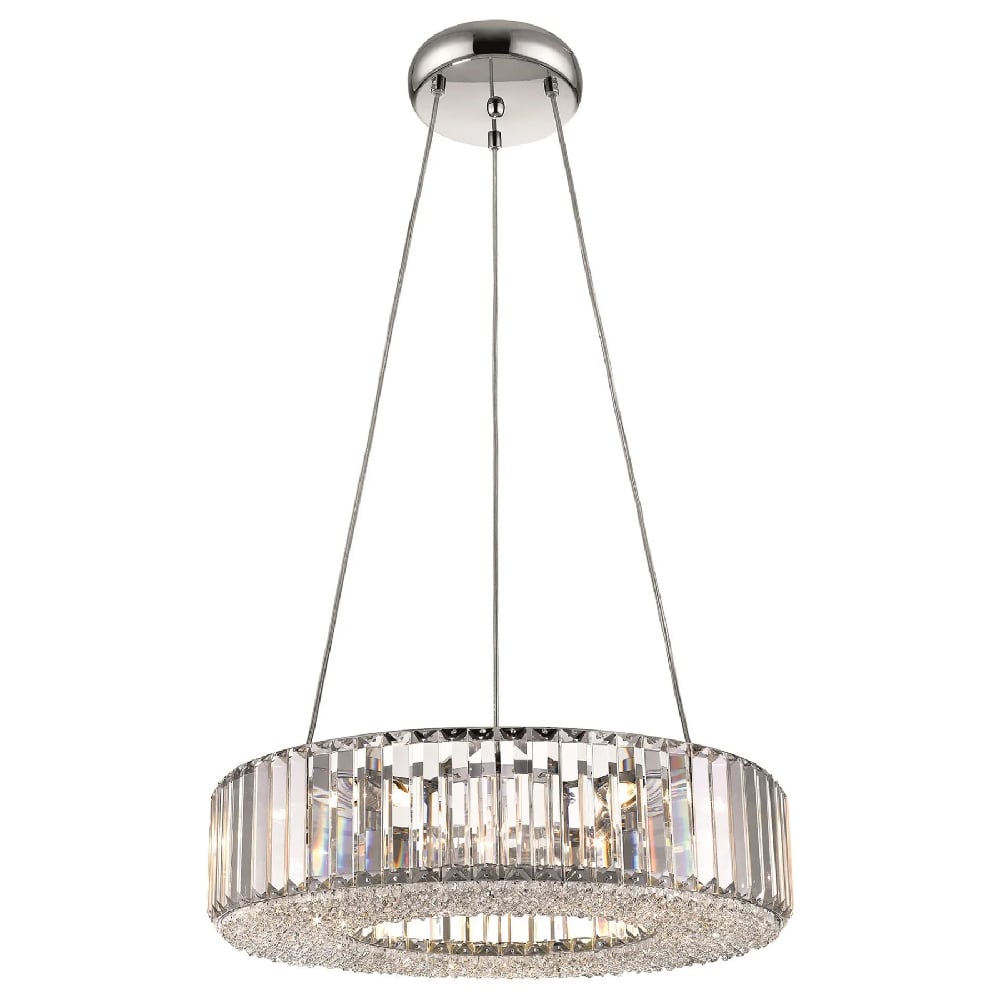 Read more about Belgravia 6 light clear crystal pendant light in chrome