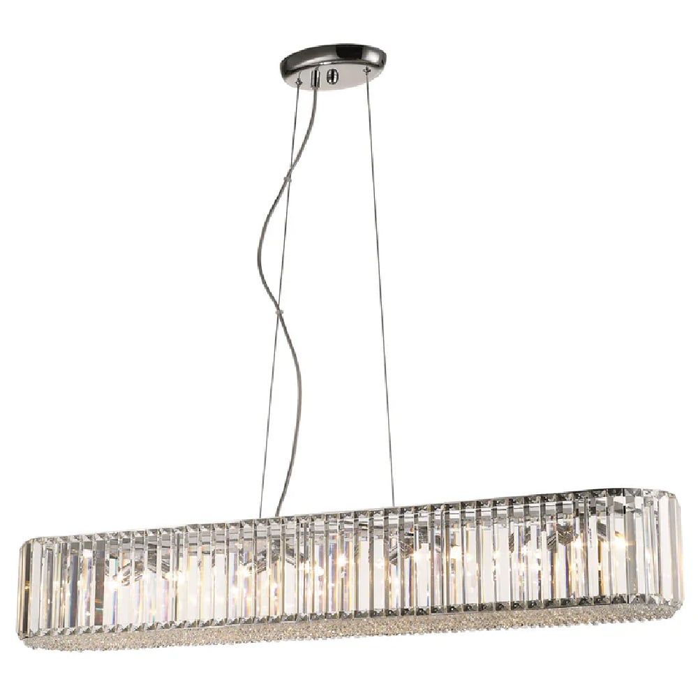 Read more about Belgravia 8 light clear crystal pendant light oval in chrome