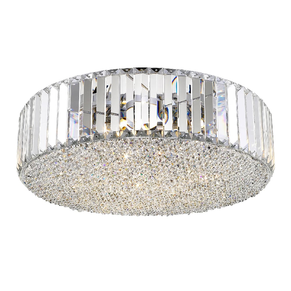Read more about Belgravia clear crystal flush fitting light in chrome