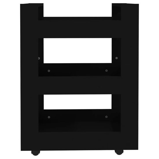 Belicia Wooden Kitchen Trolley With 3 Shelves In Black