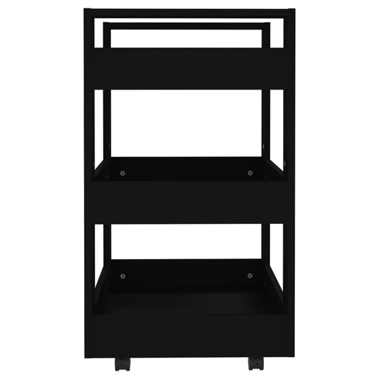 Belicia Wooden Kitchen Trolley With 3 Shelves In Black