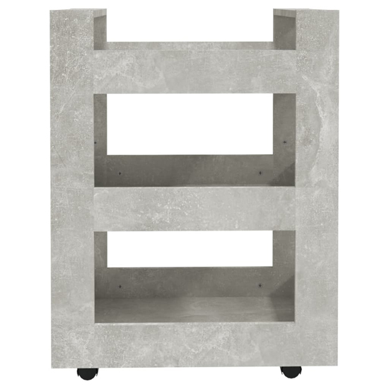 Belicia Wooden Kitchen Trolley With 3 Shelves In Concrete Effect_4