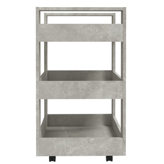 Belicia Wooden Kitchen Trolley With 3 Shelves In Concrete Effect_5