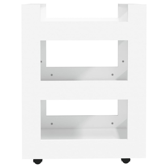 Belicia Wooden Kitchen Trolley With 3 Shelves In White