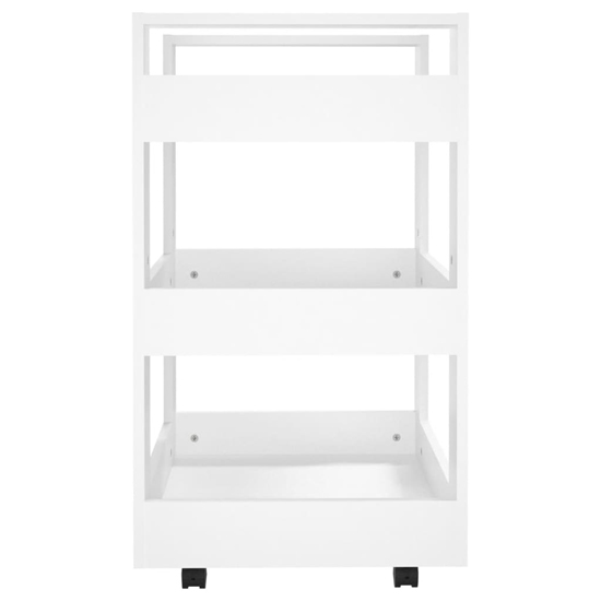 Belicia Wooden Kitchen Trolley With 3 Shelves In White