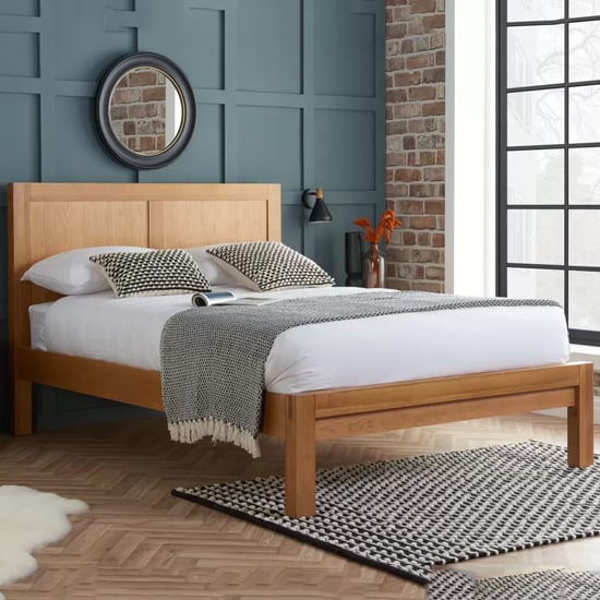 Product photograph of Believe Wooden Double Bed In Oak from Furniture in Fashion