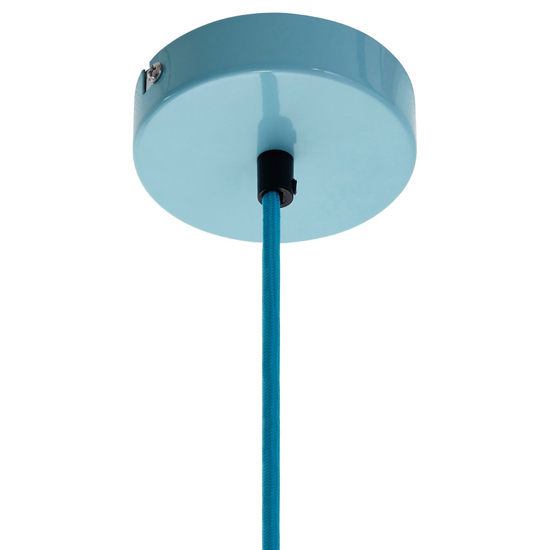 Belika Metal Geometric Wire Frame Pendant Light In Blue