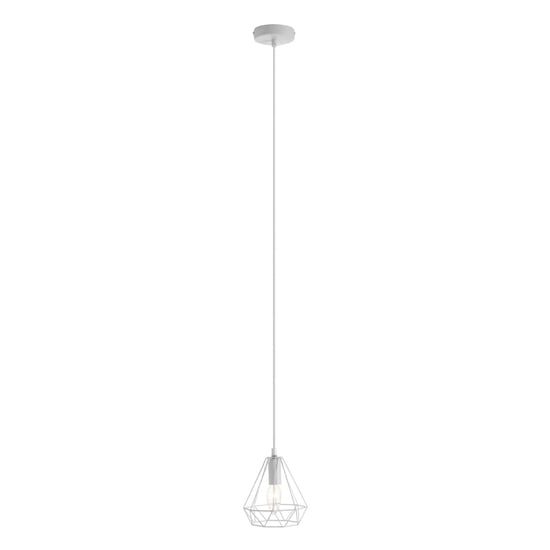 Product photograph of Belika Metal Geometric Wire Frame Pendant Light In White from Furniture in Fashion