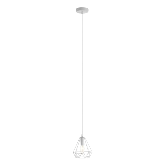 Photo of Belika metal geometric wire frame pendant light in white