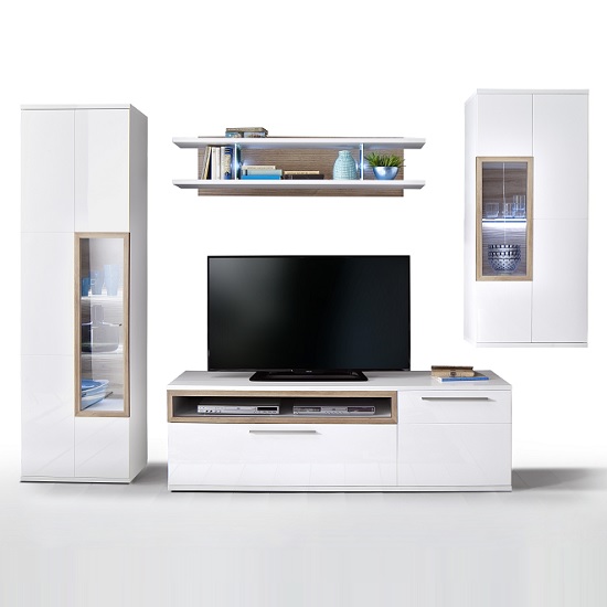 Belina Living Room Set 2 In White With High Gloss And LED_2