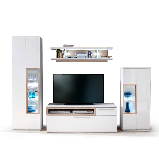 Belina Living Room Set 1 In White With High Gloss And LED_2