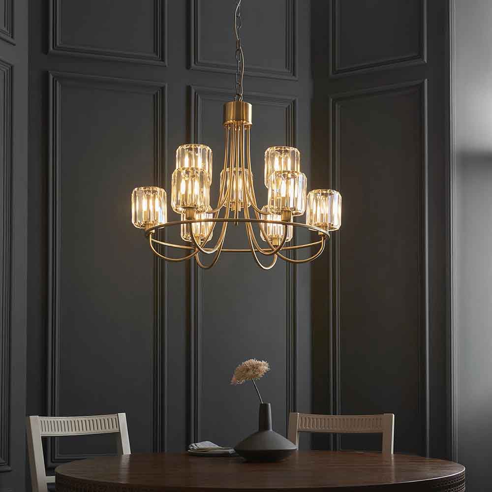 Belinda Metal Tiered Ceiling Pendant Light in Antique Brass