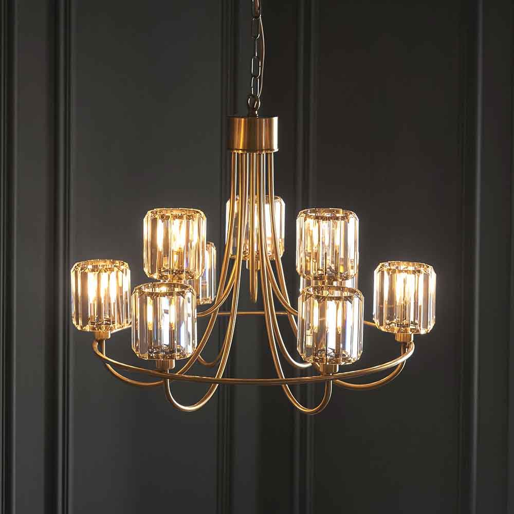 Belinda Metal Tiered Ceiling Pendant Light in Antique Brass