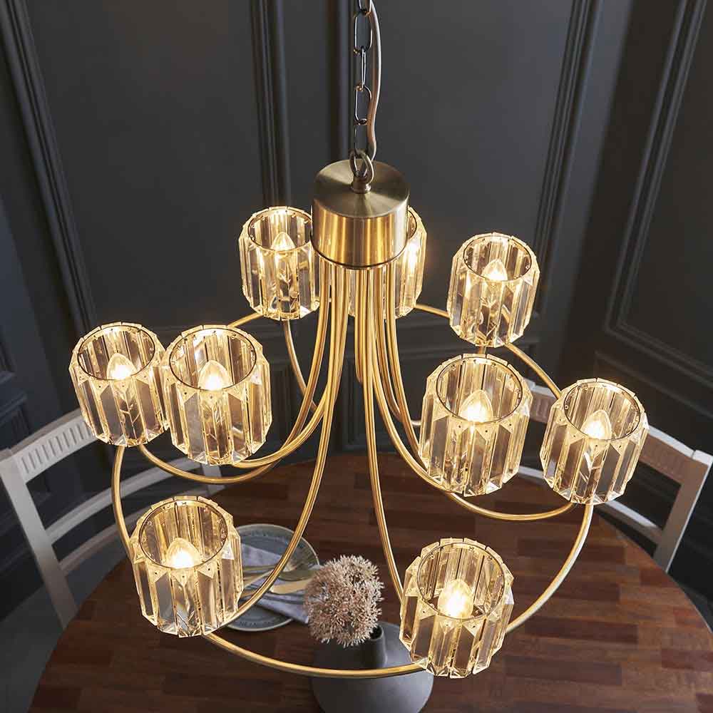 Belinda Metal Tiered Ceiling Pendant Light in Antique Brass