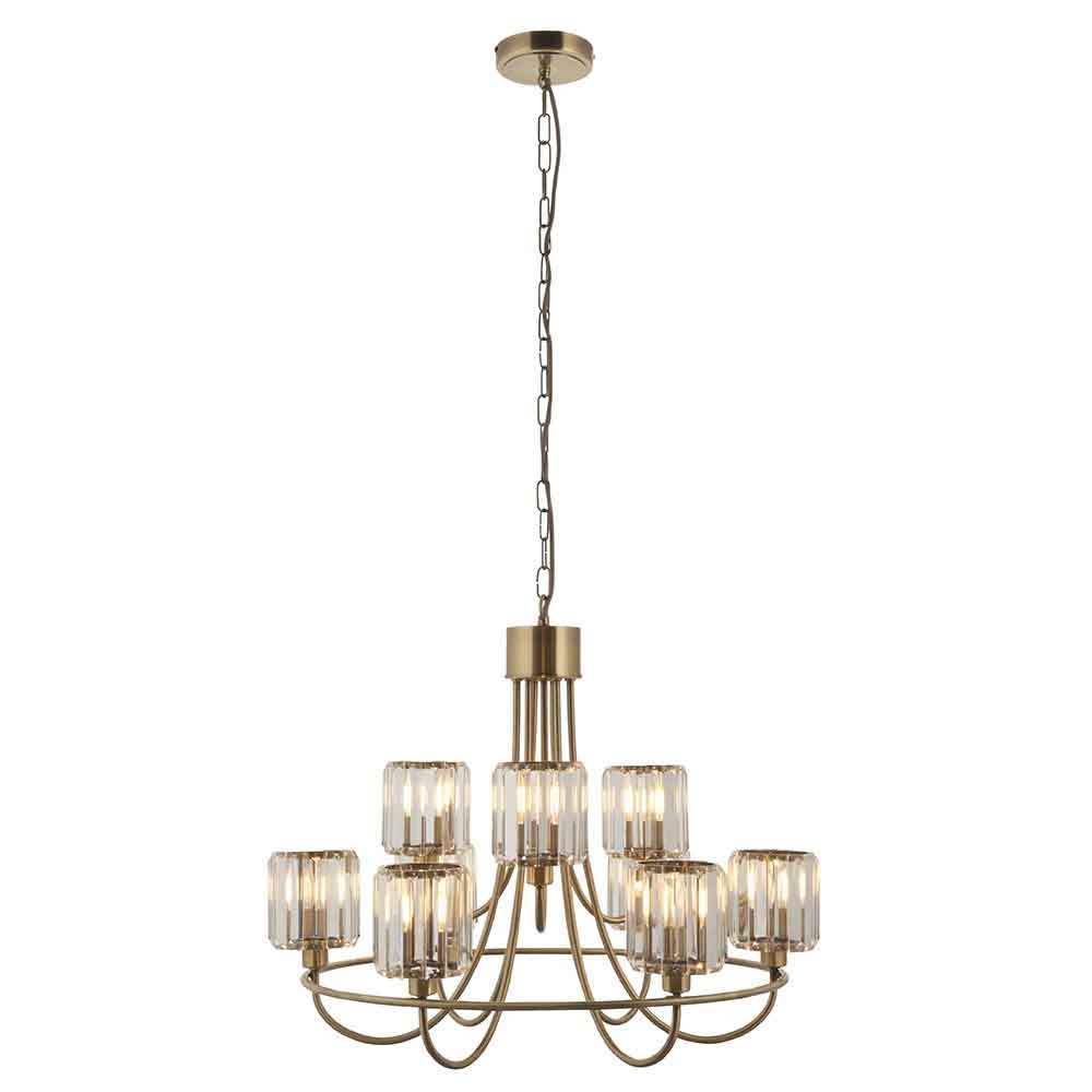 Belinda Metal Tiered Ceiling Pendant Light in Antique Brass
