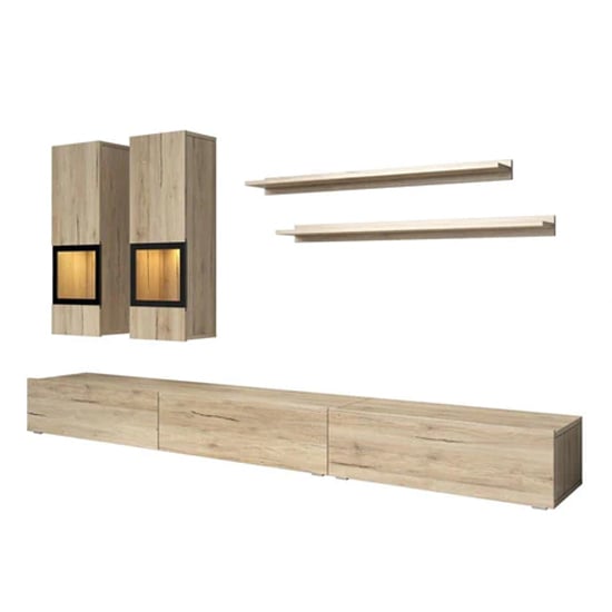 Belita Entertainment Unit In San Remo Oak With LED Lights