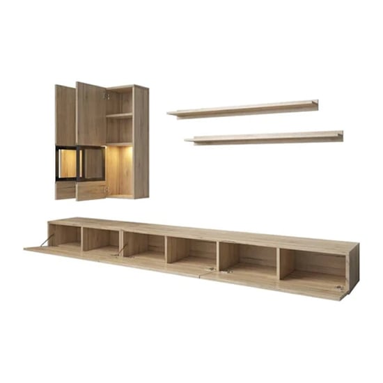 Belita Entertainment Unit In San Remo Oak With LED Lights