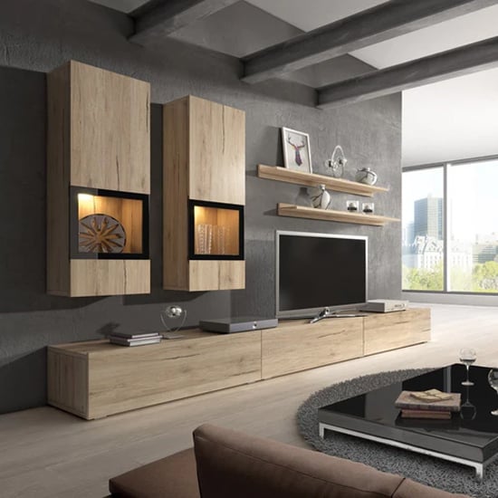 Read more about Belita entertainment unit in san remo oak with led lights