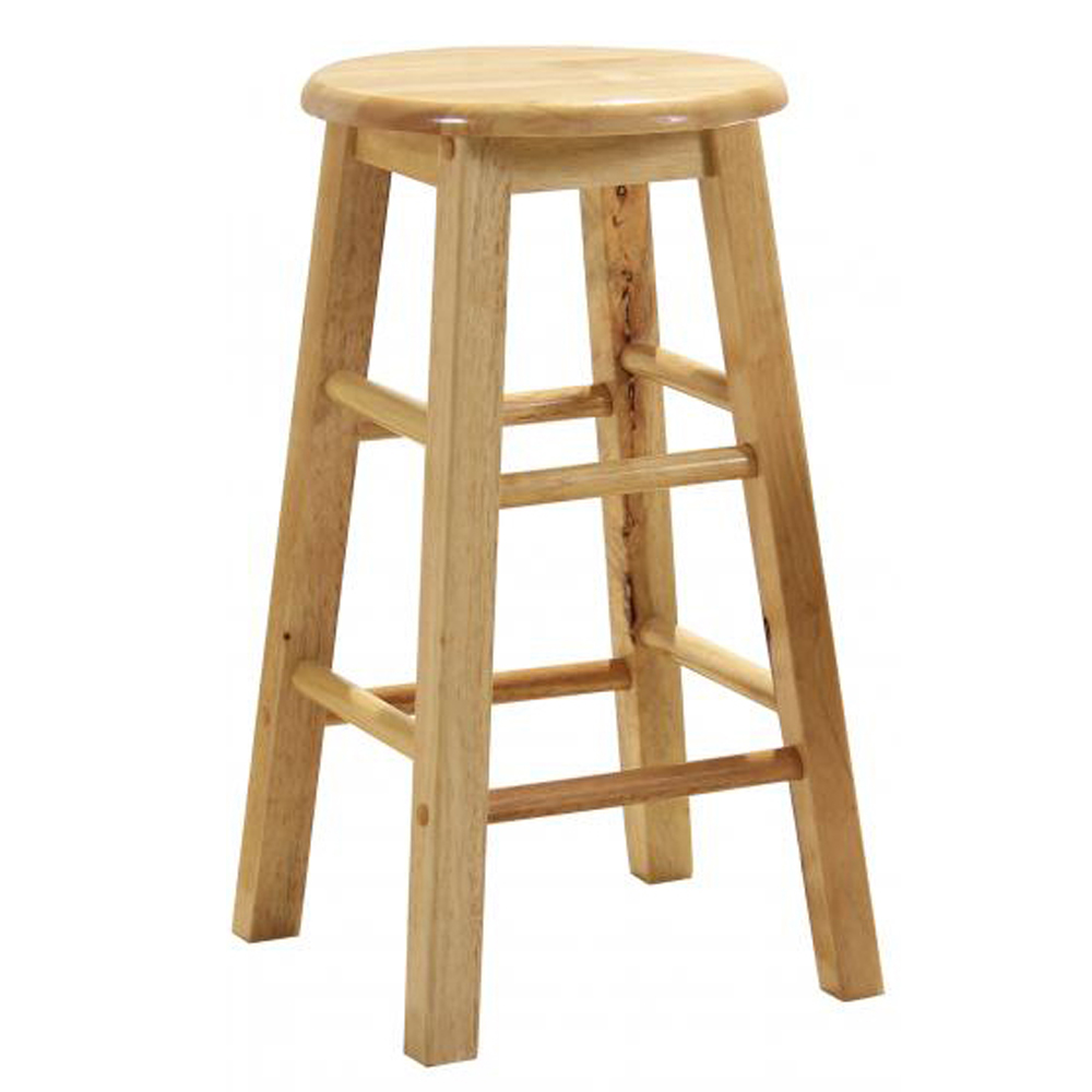 Belita Large Oak Wooden Stools In Pair