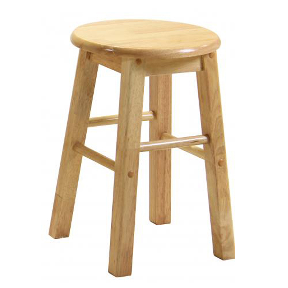 Belita Small Oak Wooden Stools In Pair