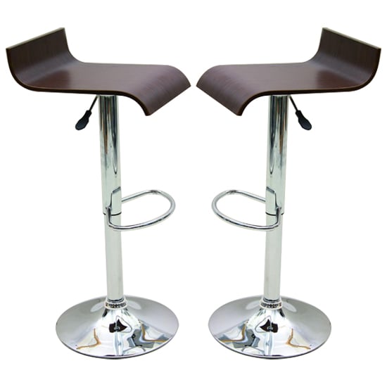Read more about Belita walnut wooden gas-lift bar stools in pair