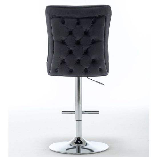 Belkon Black Velvet Upholstered Gas-Lift Bar Chairs In Pair_5