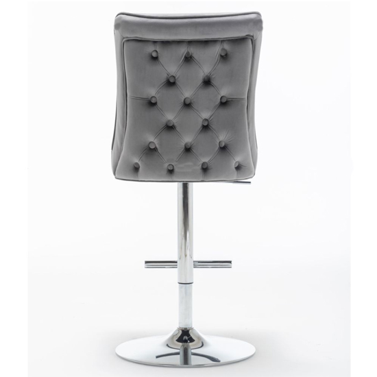 Belkon Dark Grey Velvet Upholstered Gas-Lift Bar Chairs In Pair_3