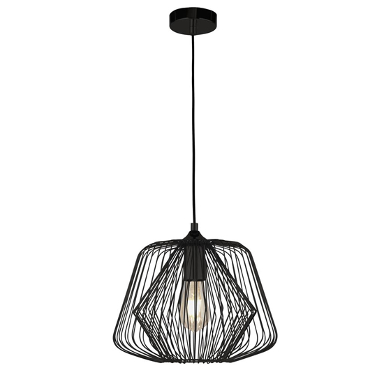 Read more about Bell cage metal ceiling pendant light in black