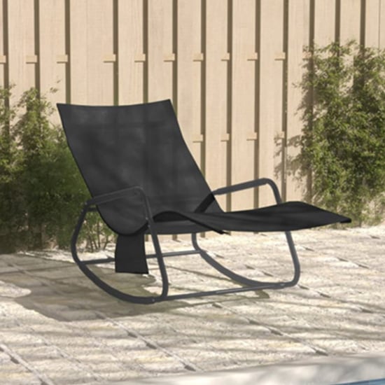 Bella Steel Sun Lounger In Black With Black Textilene Seat