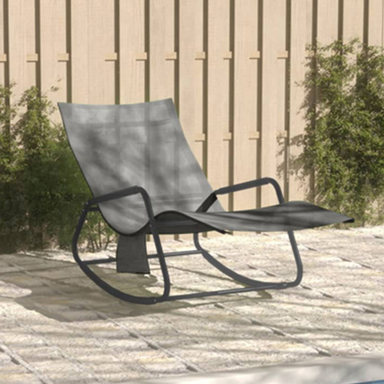 Bella Steel Sun Lounger In Black With Grey Textilene Seat