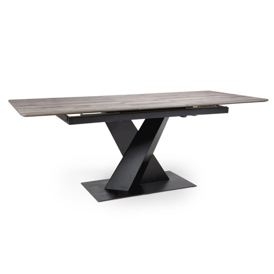 Bella Wooden Extending Dining Table In Grey