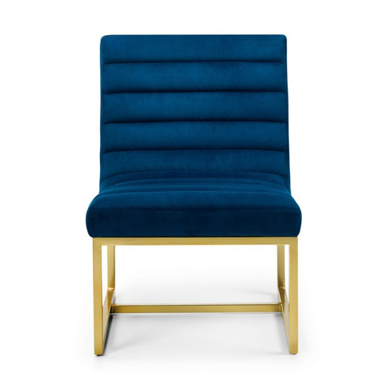 Barak Velvet Bedroom Chair In Blue And Gold_3
