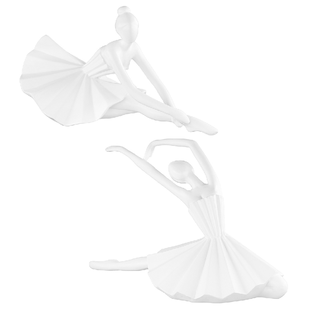 Bellano Synthetic Resin Ballerina Sculpture In Matt White